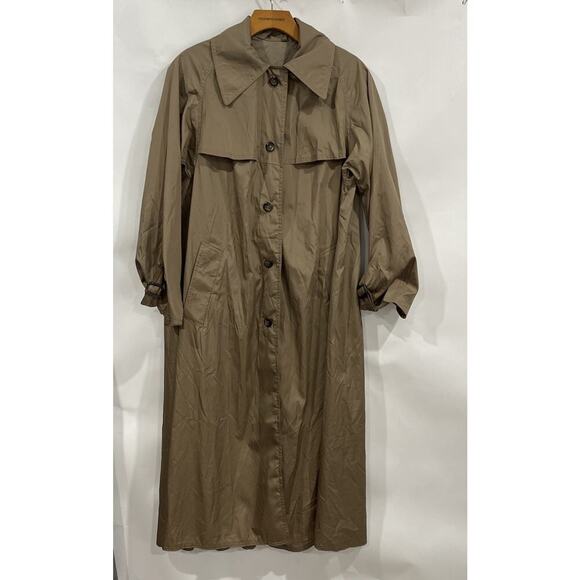 Vintage Rain Cheetahs Trench Coat Light Weight Brown Size 6 S/M Pockets Rain - Picture 1 of 11
